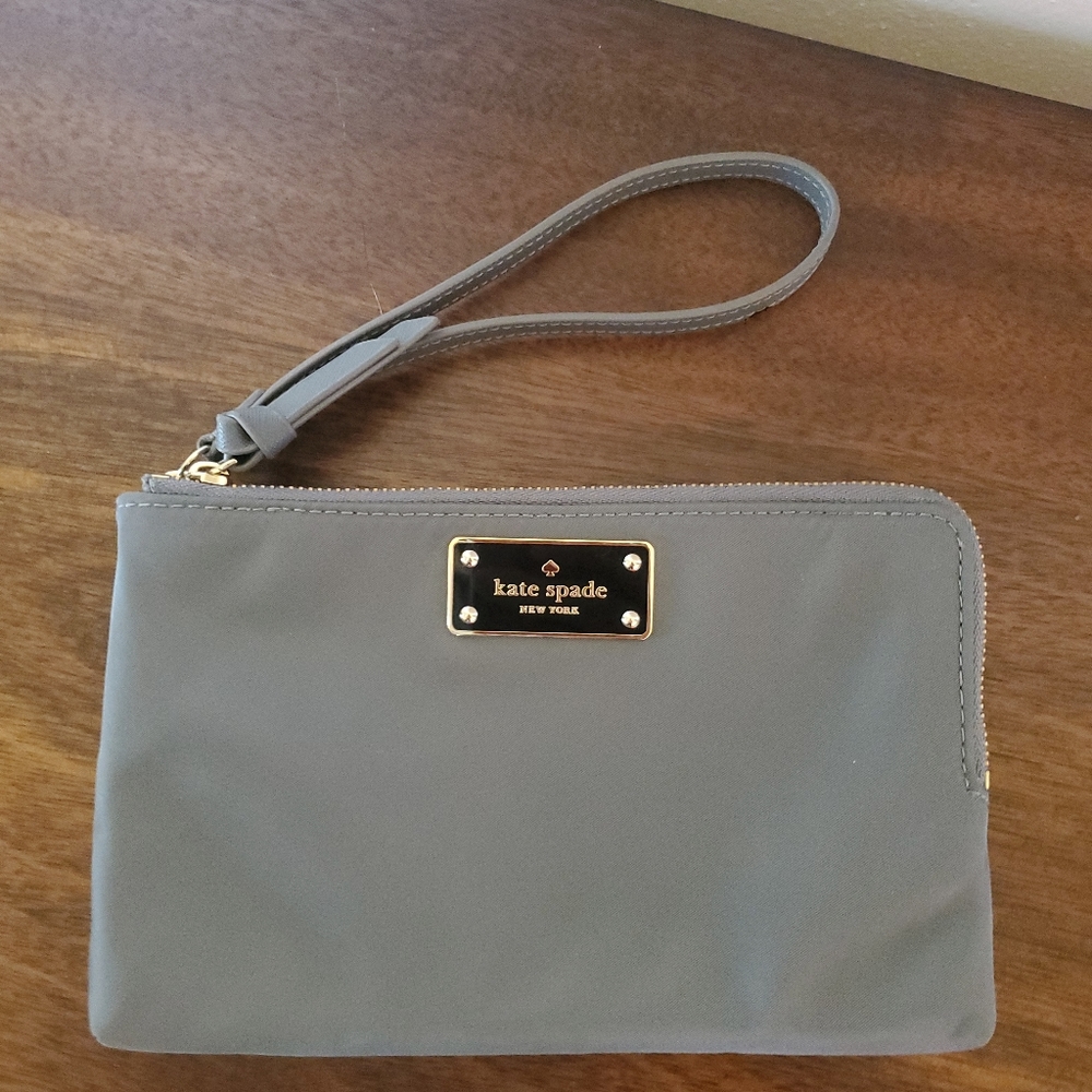 Kate Spade Wilson Road Grey Nylon Wristlet